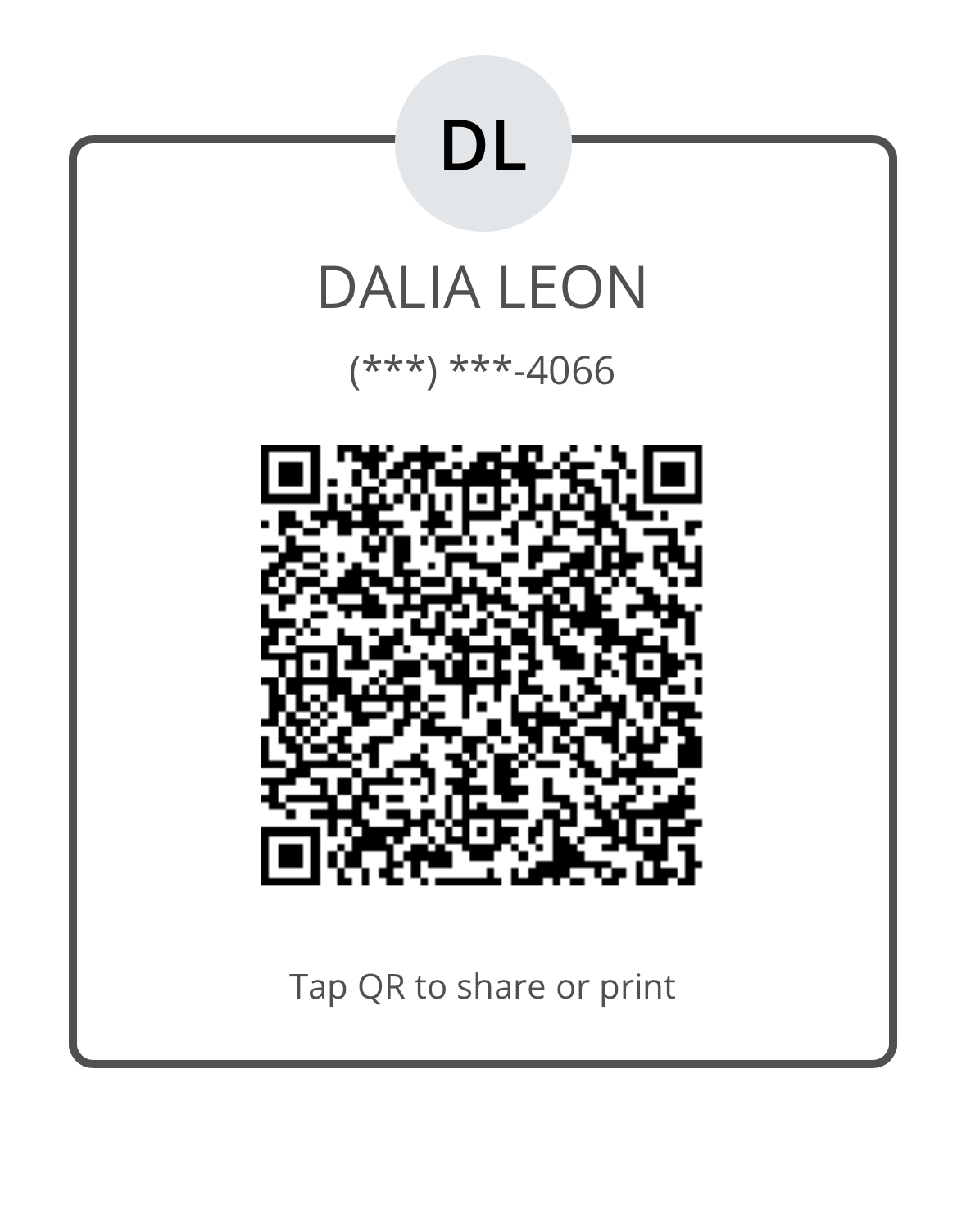Zelle QR code for Dalia Leon